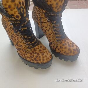 Gianni Bini Animal Print Heeled Boots